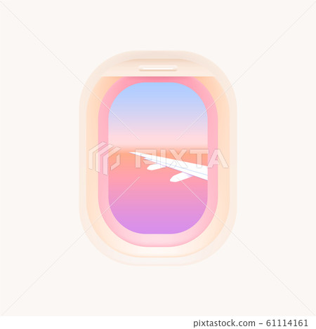 Creative concept of travel by plane. 61114161