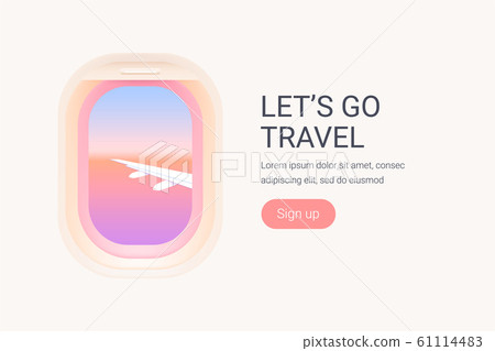 Creative concept of travel by plane. 61114483