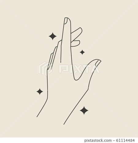Female line out hand gesture logo 61114484
