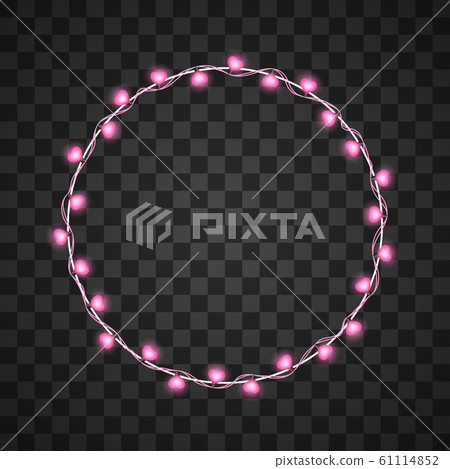 Hearts light bulbs isolated on transparent background, vector illustration 61114852