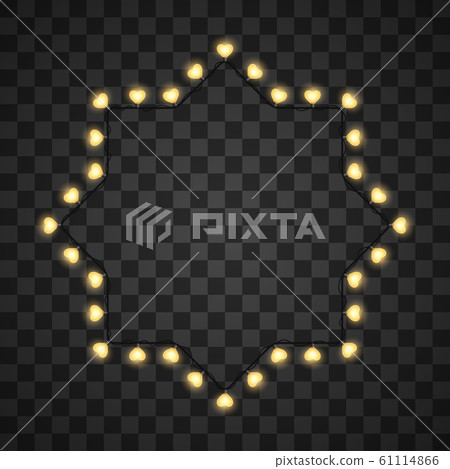 Hearts light bulbs isolated on transparent background, vector illustration 61114866
