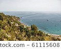 Turquoise sea landscape of Taormina Italy on 61115608