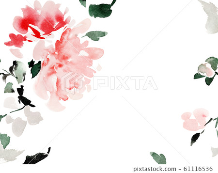 Greeting card with watercolor flowers handmade. Greeting card with watercolor flowers handmade. 61116536