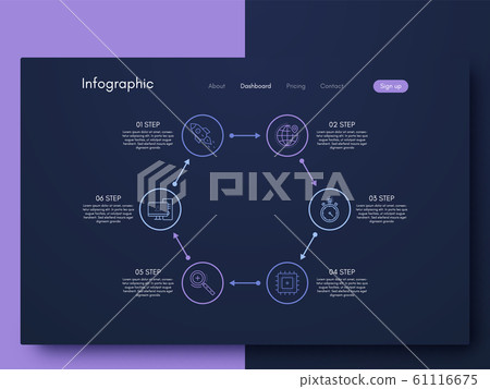 Vector graphics infographics with six options. Vector graphics infographics with six options. 61116675