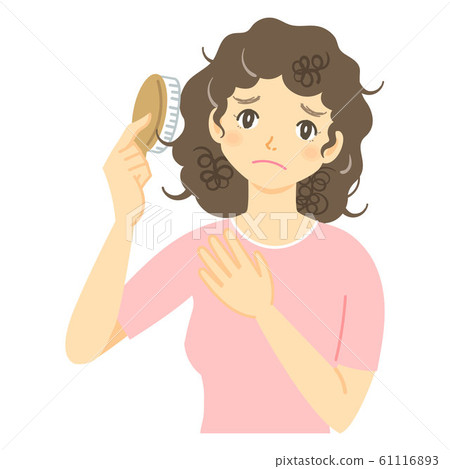 Woman with untidy hair (worried hair) - Stock Illustration [61116893 ...