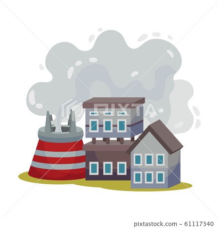 Industrial Plants Dangerous for the Environment Vector Illustration Industrial Plants Dangerous for the Environment Vector Illustration 61117340
