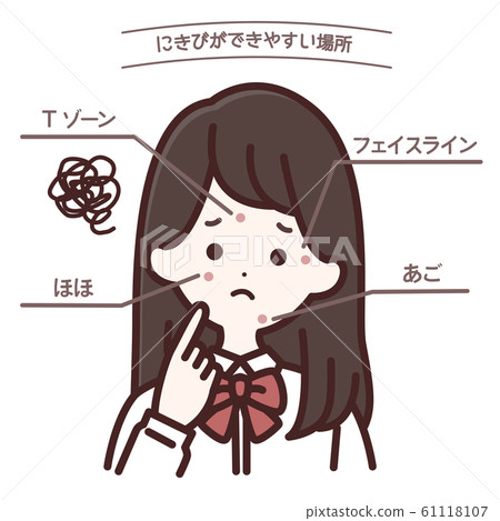 女學生患有粉刺 女學生患有粉刺 61118107