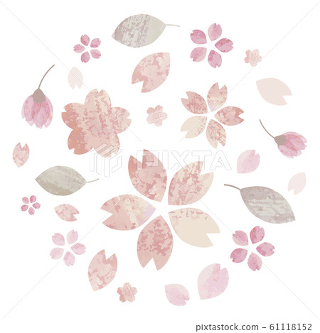 Cherry blossom, leaf cherry set (round type) 61118152