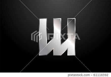 silver metal alphabet letter W logo icon design - Stock Illustration ...