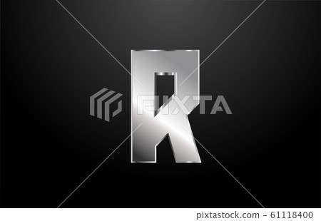 silver metal alphabet letter R logo icon design - Stock Illustration ...