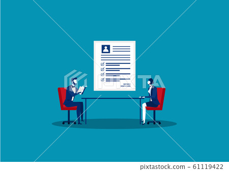 Woman on a job interview , candidate for a job. Recruitment manager. 61119422