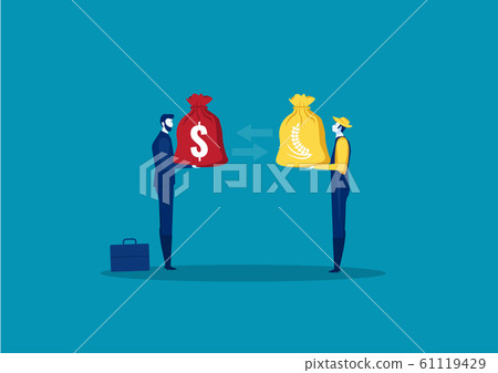 businessman transaction of sale crops. Agricultural income concept. 61119429