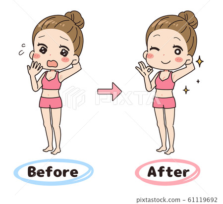 Set illustration of waste hair before and after 61119692