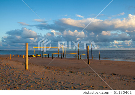 Sunset on the empty beach, Hjerting, Jutland, Sunset on the empty beach, Hjerting, Jutland, 61120401
