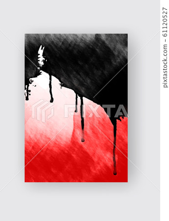 Black and red ink brush stroke on white - Stock Illustration [61120527 ...