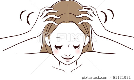 A woman with a scalp massage - Stock Illustration [61121951] - PIXTA
