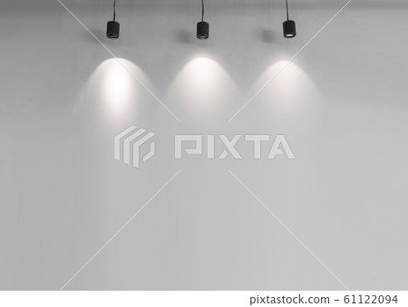 Grey Brick wall with Ceiling lamp. copy space Grey Brick wall with Ceiling lamp. copy space 61122094