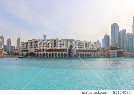 Dubai, UAE December 25/2018 Skyline architecture. City landscape of Dubai. Modern city skyline panoramic sunset view. Uae urban cityscape. 61124083