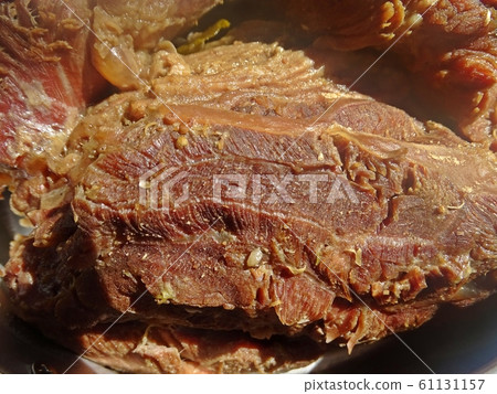 Beef steamed with herbs. Thai food menu , it smells delicious. 61131157