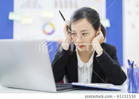 business woman, stress, tired business woman, stress, tired 61131530
