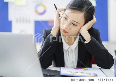 business woman, stress, tired business woman, stress, tired 61131533