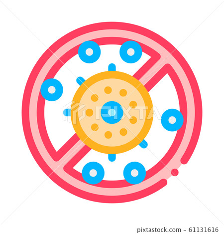 Allergen Free Antibacterial Vector Thin Line Icon 61131616