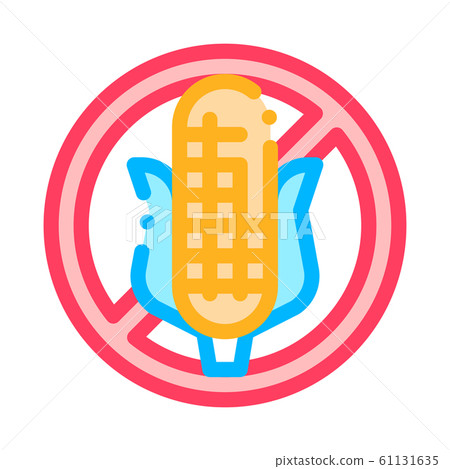 Allergen Free Sign Corn Vector Thin Line Icon Allergen Free Sign Corn Vector Thin Line Icon 61131635