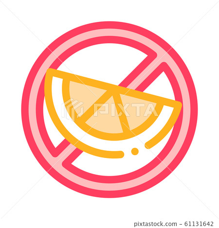 Allergen Free Sign Citrus Vector Thin Line Icon 61131642