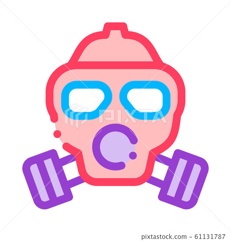 Safe Life Gaz Dirty Air Mask Vector Thin Line Icon Safe Life Gaz Dirty Air Mask Vector Thin Line Icon 61131787