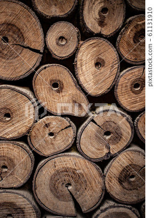 Wooden natural logs as background Wooden natural logs as background 61131910