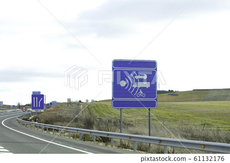 radar symbol in blue 61132176