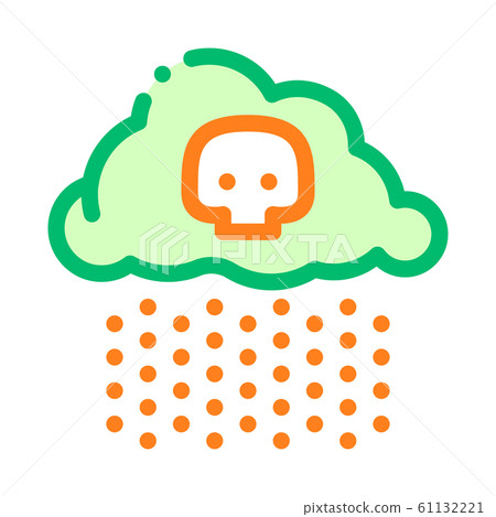 Acid Rain Earth Problem Vector Thin Line Icon 61132221