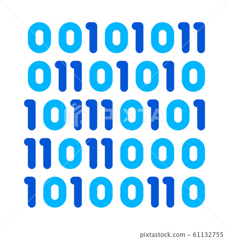 Streaming Binary Code Matrix Vector Thin Line Icon - Stock Illustration ...