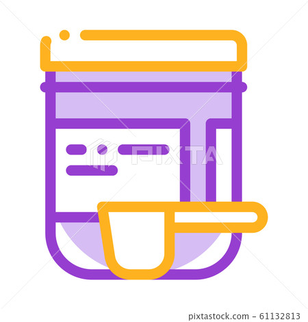 Supplements Bottle And Scoop Vector Thin Line Icon Supplements Bottle And Scoop Vector Thin Line Icon 61132813