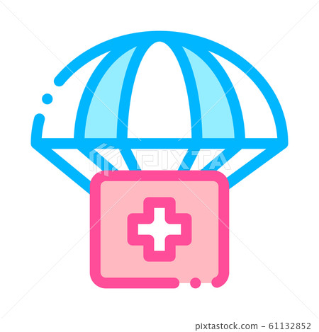 Volunteers Support Parachute Vector Thin Line Icon Volunteers Support Parachute Vector Thin Line Icon 61132852