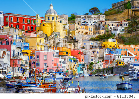 Old town port of Procida island, Naples, Italy Old town port of Procida island, Naples, Italy 61133045