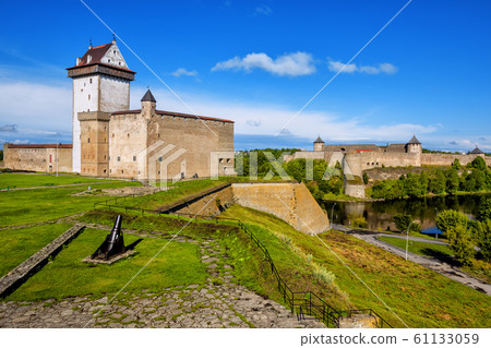 Narva castle, Estonia, overlooking russian 61133059