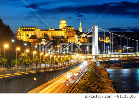 Budapest city, Hungary, in the blue evening light 61133106
