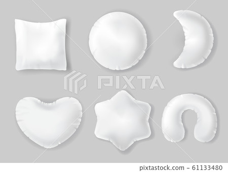 White cotton pillows, fluffy cushions 61133480