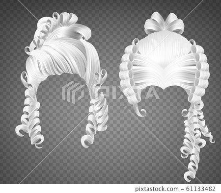 White curly girl wig, women rococo hairstyle White curly girl wig, women rococo hairstyle 61133482