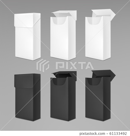 Empty white and black packs of cigarettes 61133492