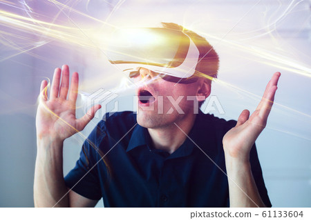 The man in virtual glasses The man in virtual glasses 61133604