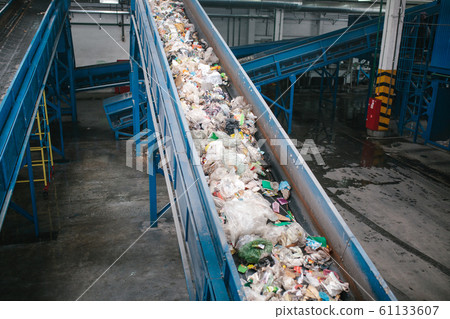 Waste recycling plant. Garbage sorting Waste recycling plant. Garbage sorting 61133607