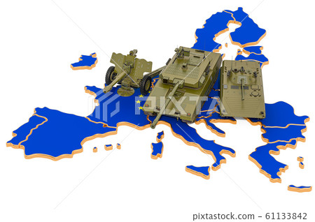 Combat vehicles on the European Union map. 61133842