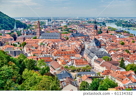 Heidelberg town on Neckar river, Germany 61134382