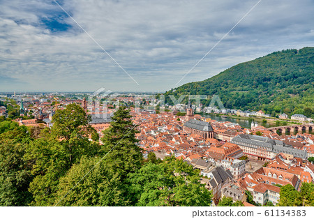 Heidelberg town on Neckar river, Germany 61134383