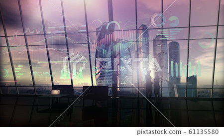 Handshake of business people and virtual infographic data. Handshake of business people and virtual infographic data. 61135580