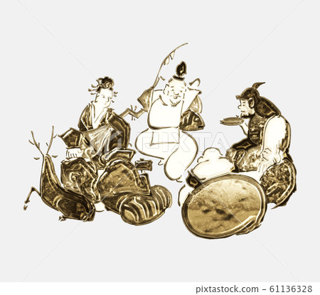 Ukiyo-e Seven Lucky Gods Part 1 Gold Version Ukiyo-e Seven Lucky Gods Part 1 Gold Version 61136328
