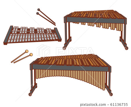 Illustration material set of percussion. 61136735