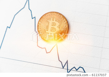 Bitcoin on white graph. New online currency. Bitcoin on white graph. New online currency. 61137037